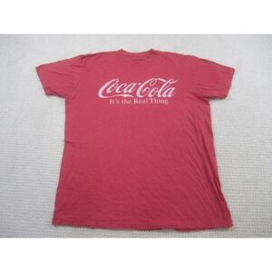 Coca-Cola Shirt Mens XL Red‎ It's The Real Thing Graphic T-Shirt Tee Licensed